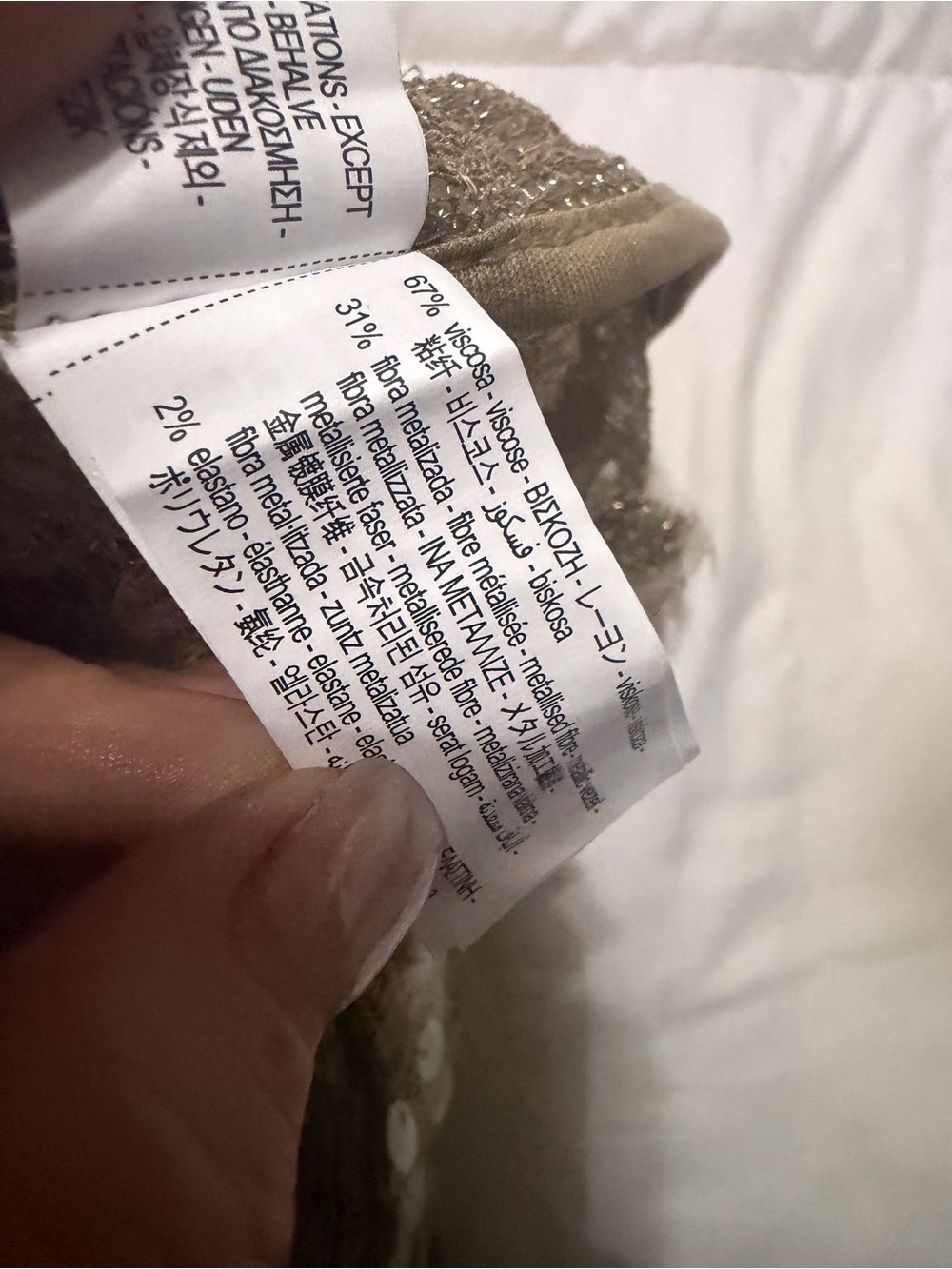 Zara semi sheer Gold/ champagne Sequin Wide-Leg Pants - Picture 7 of 7
